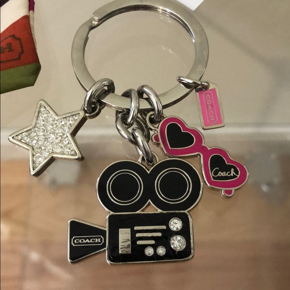 Authentic Coach Hollywood Keychain Multi Charm Gem
